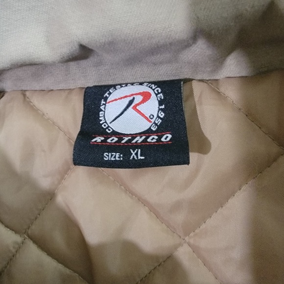 Rothco Jacket Mens XL Khaki Bomber Canvas Utility Field‎ Coat Quilted Liner - Picture 3 of 7